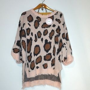 Umgee Size L Leopard Print Sweater